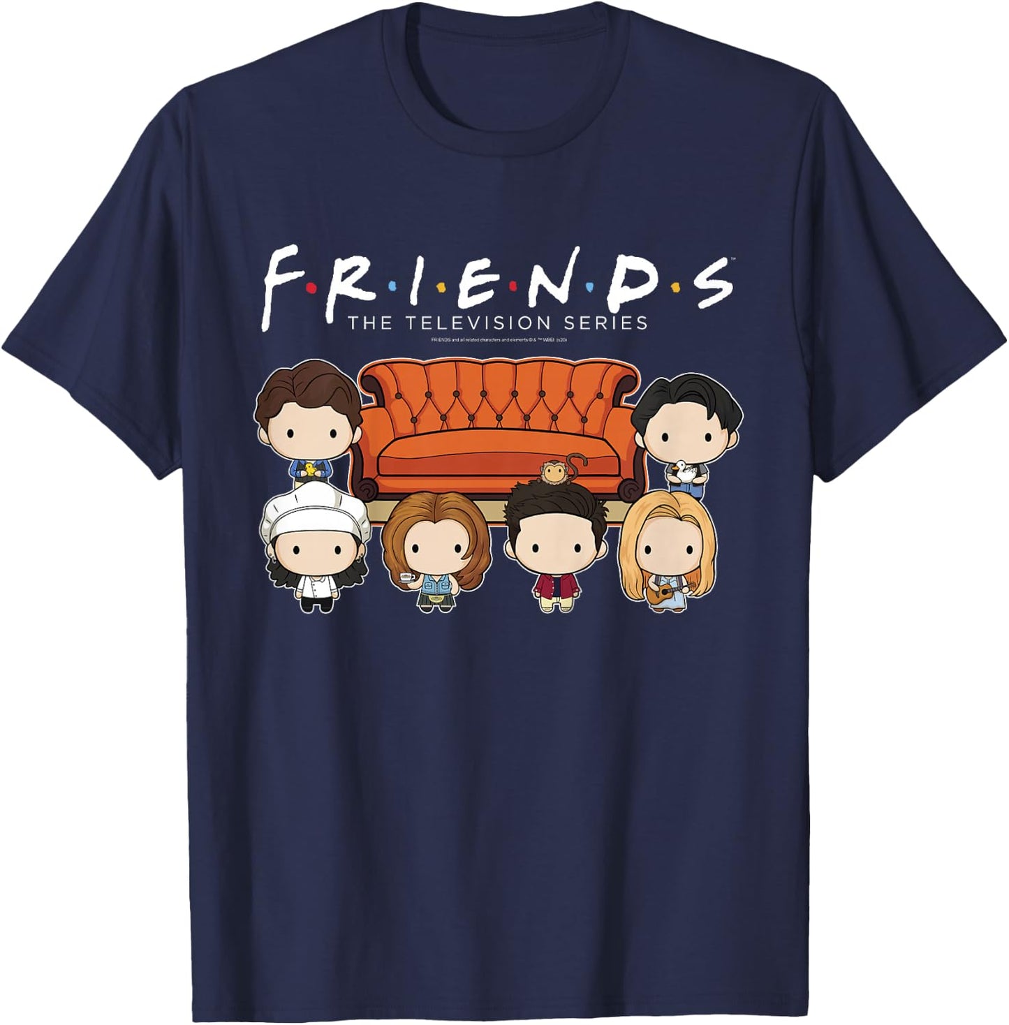 Kids Friends Chibi Couch Crew T-Shirt - T-Shirt | Navy