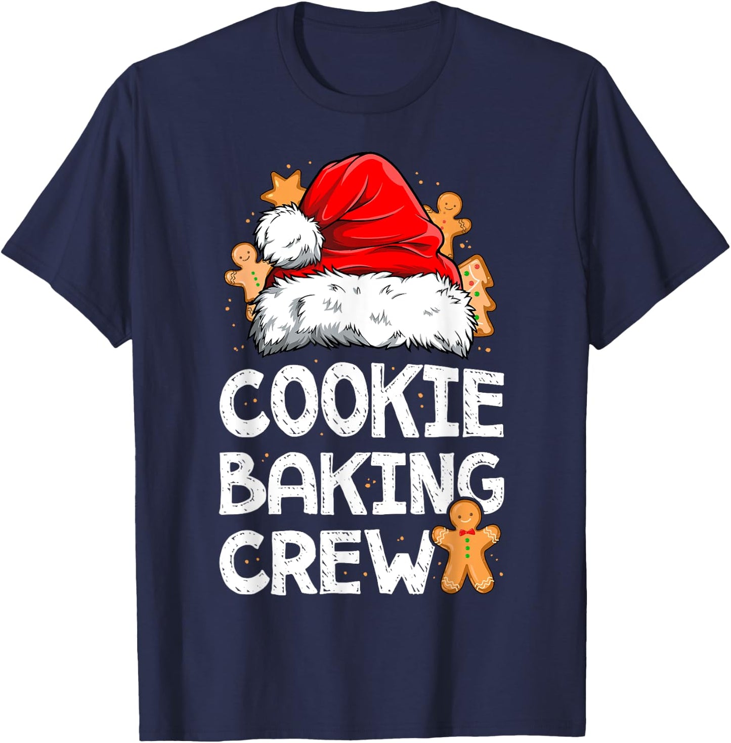 Cookie Baking Crew Christmas Santa Family Gingerbread Team T-Shirt - T-Shirt | Navy