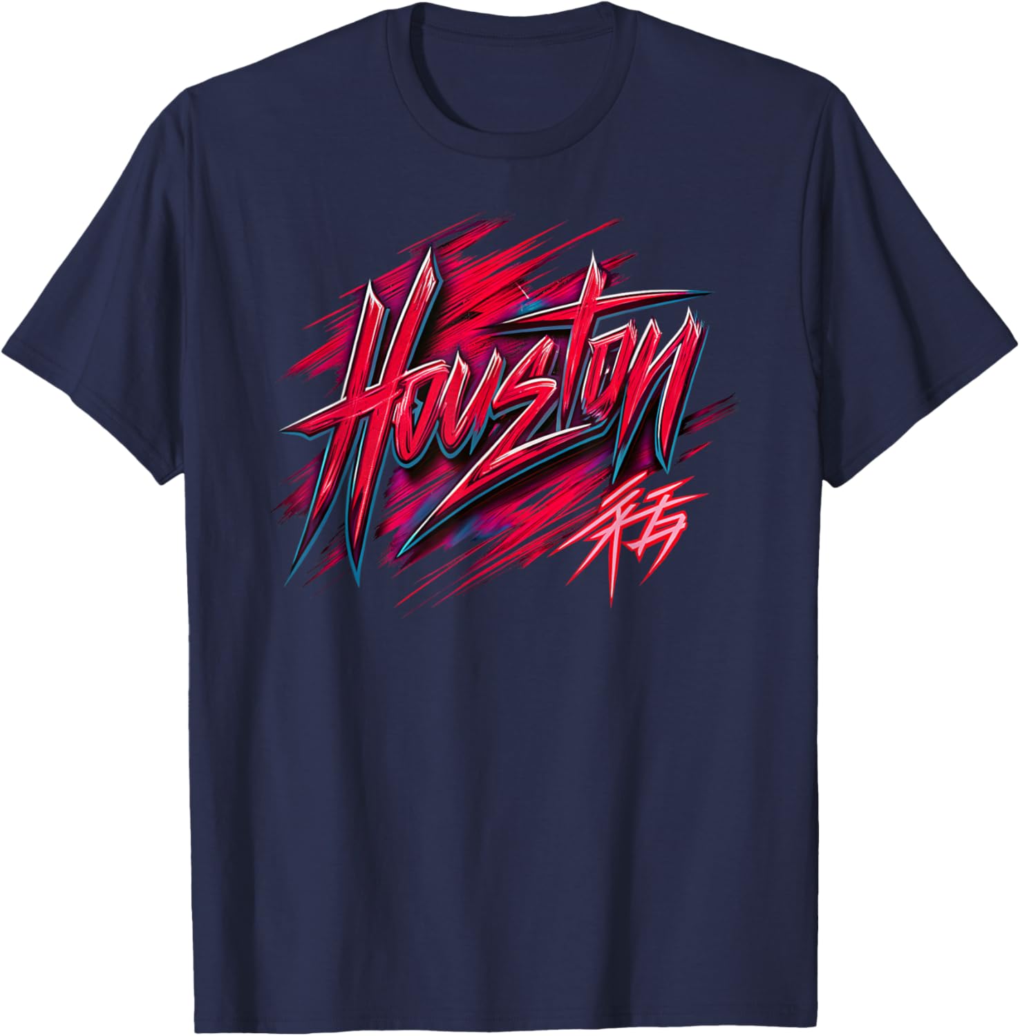 Houston Bayou City Vintage Souvenir Texas T-Shirt - T-Shirt | Navy