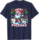 Ice Hockey Gnome, Merry Puckmas, Icehockey Player Christmas T-Shirt - T-Shirt | Navy