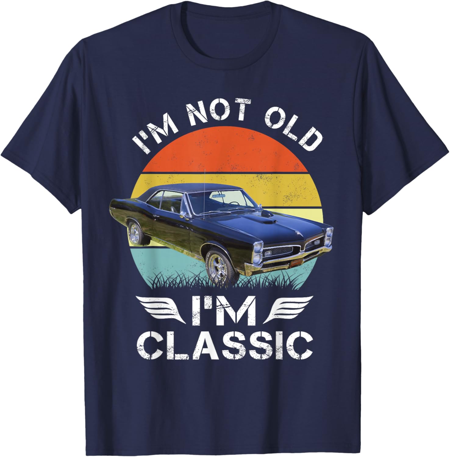 1967 67 GTO Classic Car Old School Muscle Car T-Shirt - T-Shirt | Navy