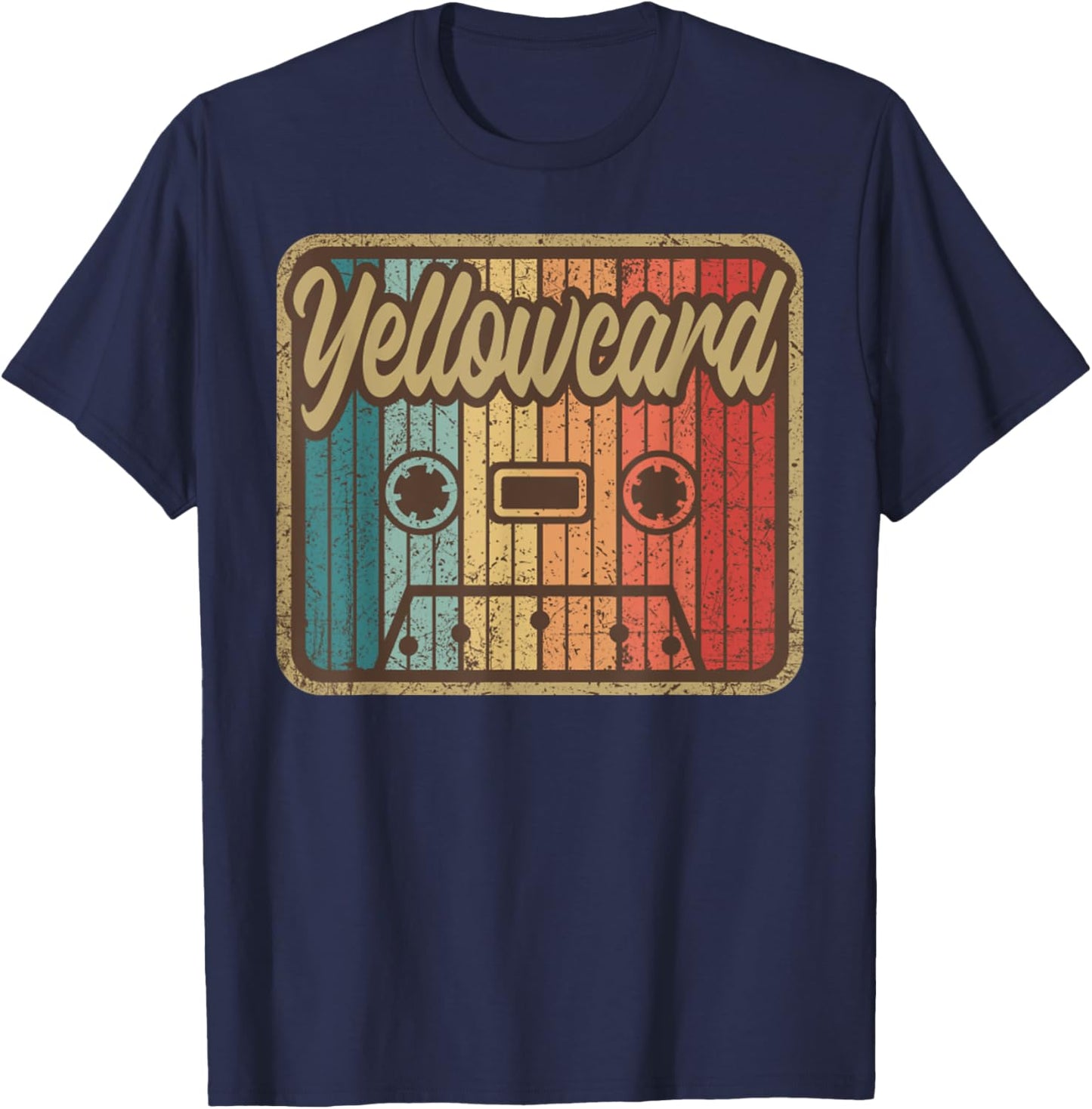 Cassette Yellow Card Vintage Music 2000s Rock T-Shirt - T-Shirt | Navy