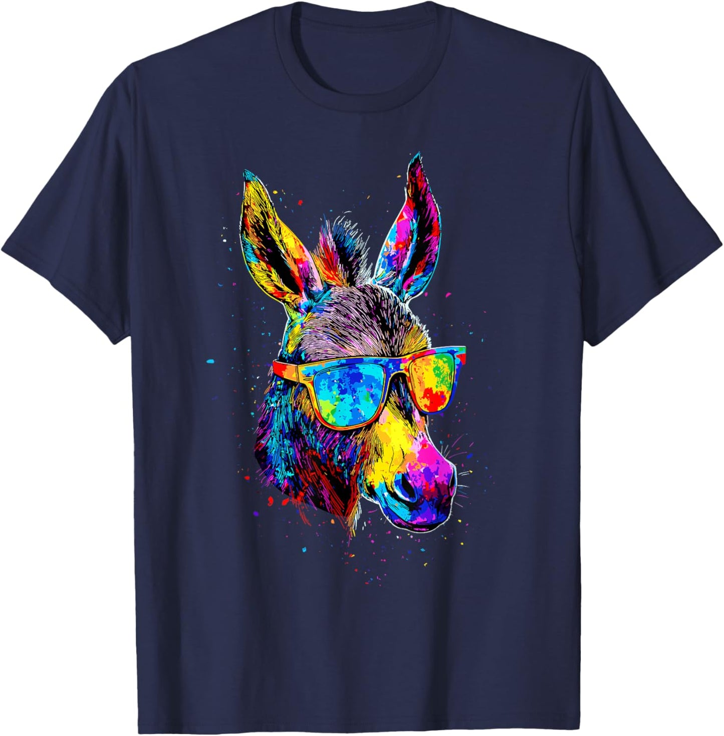 Donkey Colorful Popart Colors Donkey House Donkey Riding T-Shirt - T-Shirt | Navy