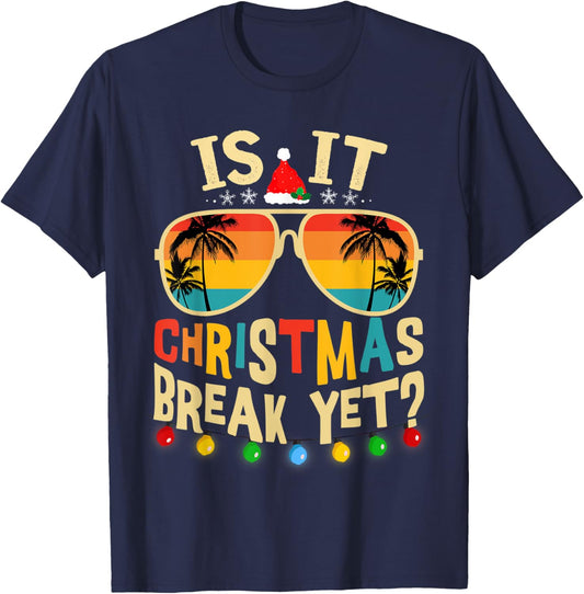 Is it Christmas Break Yet Christmas For Teacher Women T-Shirt - T-Shirt | Navy