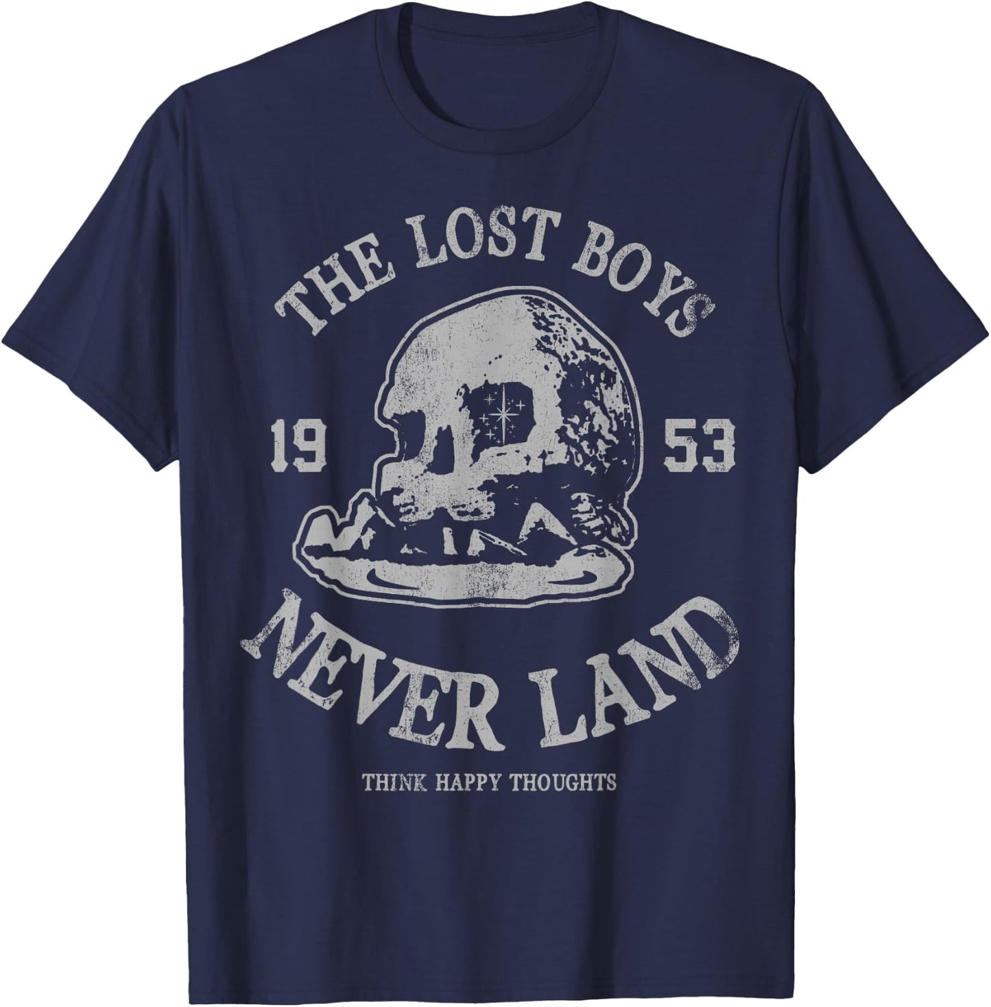 Disney Peter Pan The Lost Boys Think Happy Thoughts Small T-Shirt - T-Shirt | Navy