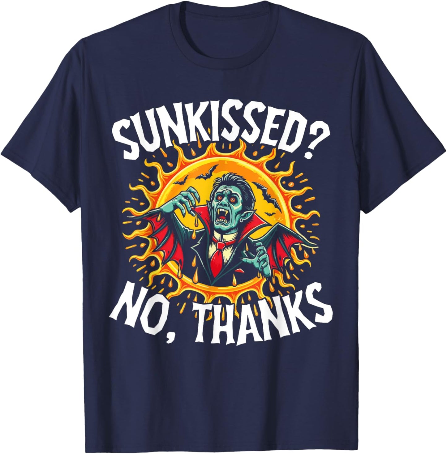 Vampire Design for Halloween Men Funny Vampires T-Shirt - T-Shirt | Navy