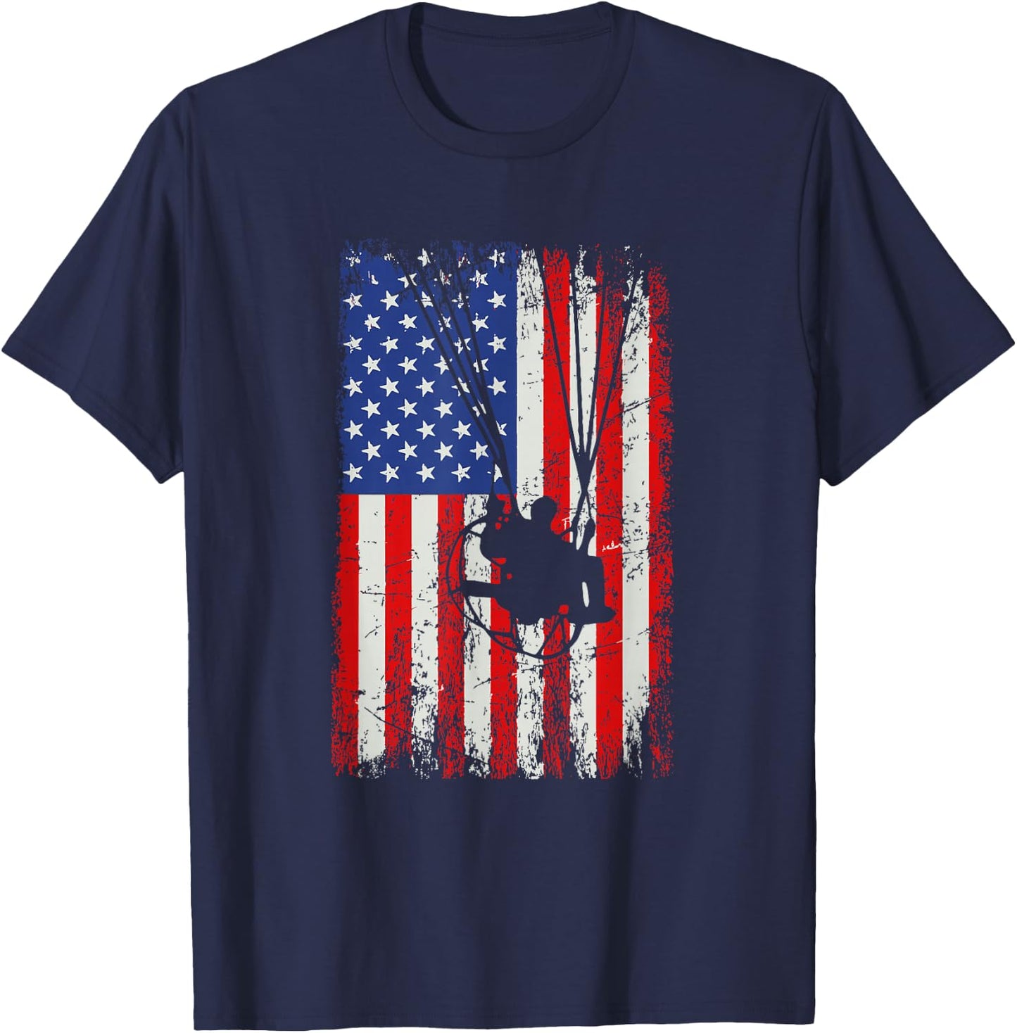 paramotor American Flag, paramotor T-Shirt - T-Shirt | Navy