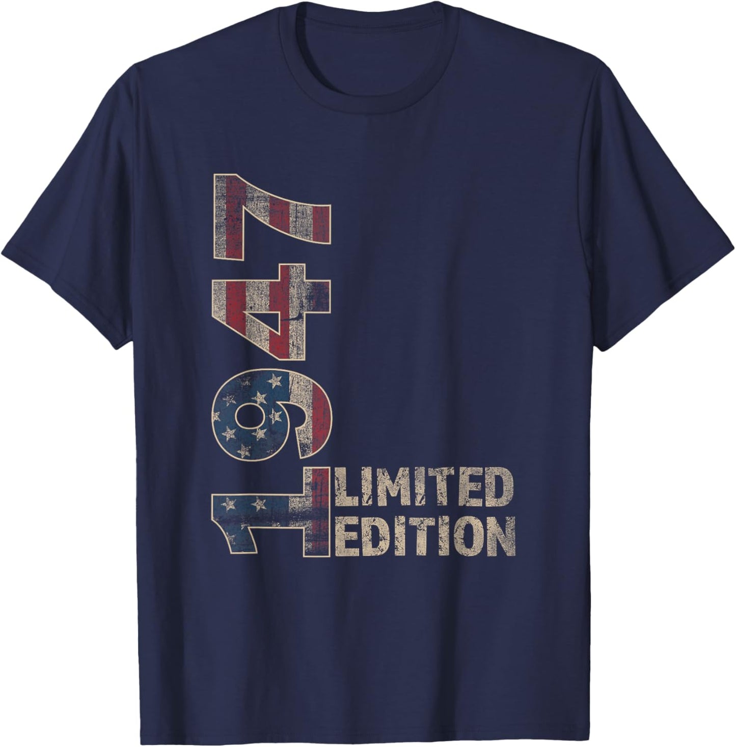 78th Birthday Gift men Vintage born 1947 turning 78 Year Old T-Shirt - T-Shirt | Navy