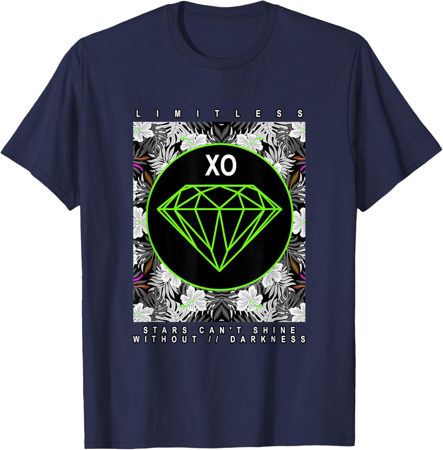 Green Color Diamond in The Dark Green Graphic T-Shirt - T-Shirt | Navy