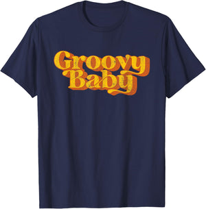 Retro Groovy Baby Funny Disco Vintage 60's 70s Party Costume T-Shirt - T-Shirt | Navy