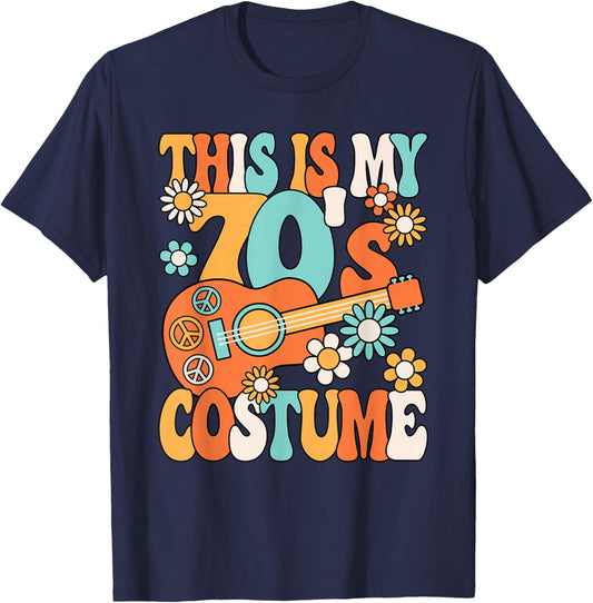This Is My 70's Costume Women 1970s Party 70s Outfit Retro T-Shirt - T-Shirt | Navy