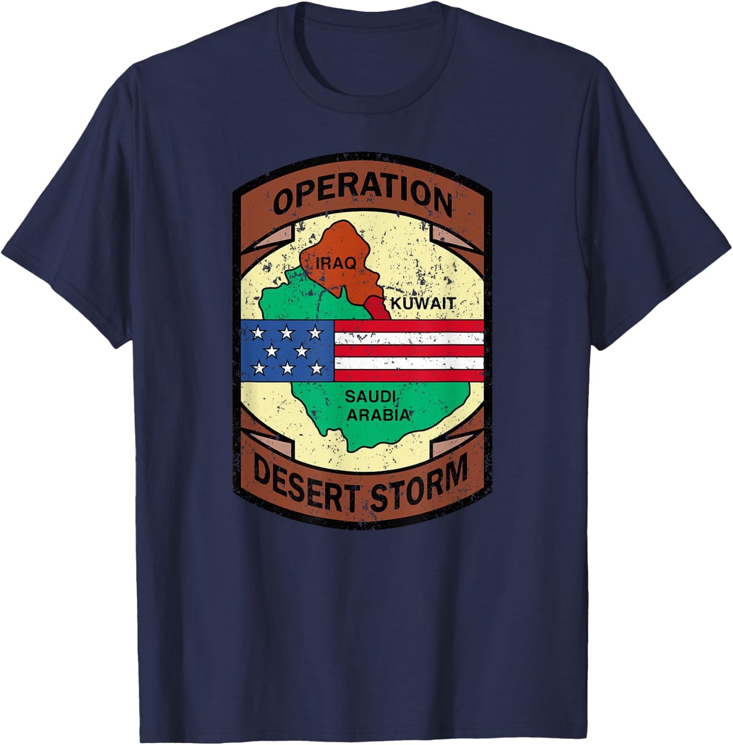 Military Gulf War Operation Desert Storm USA Insignia T-Shirt - T-Shirt | Navy