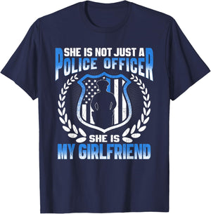 My Girlfriend Is A Police Officer - Proud Police Boyfriend T-Shirt - T-Shirt | Navy