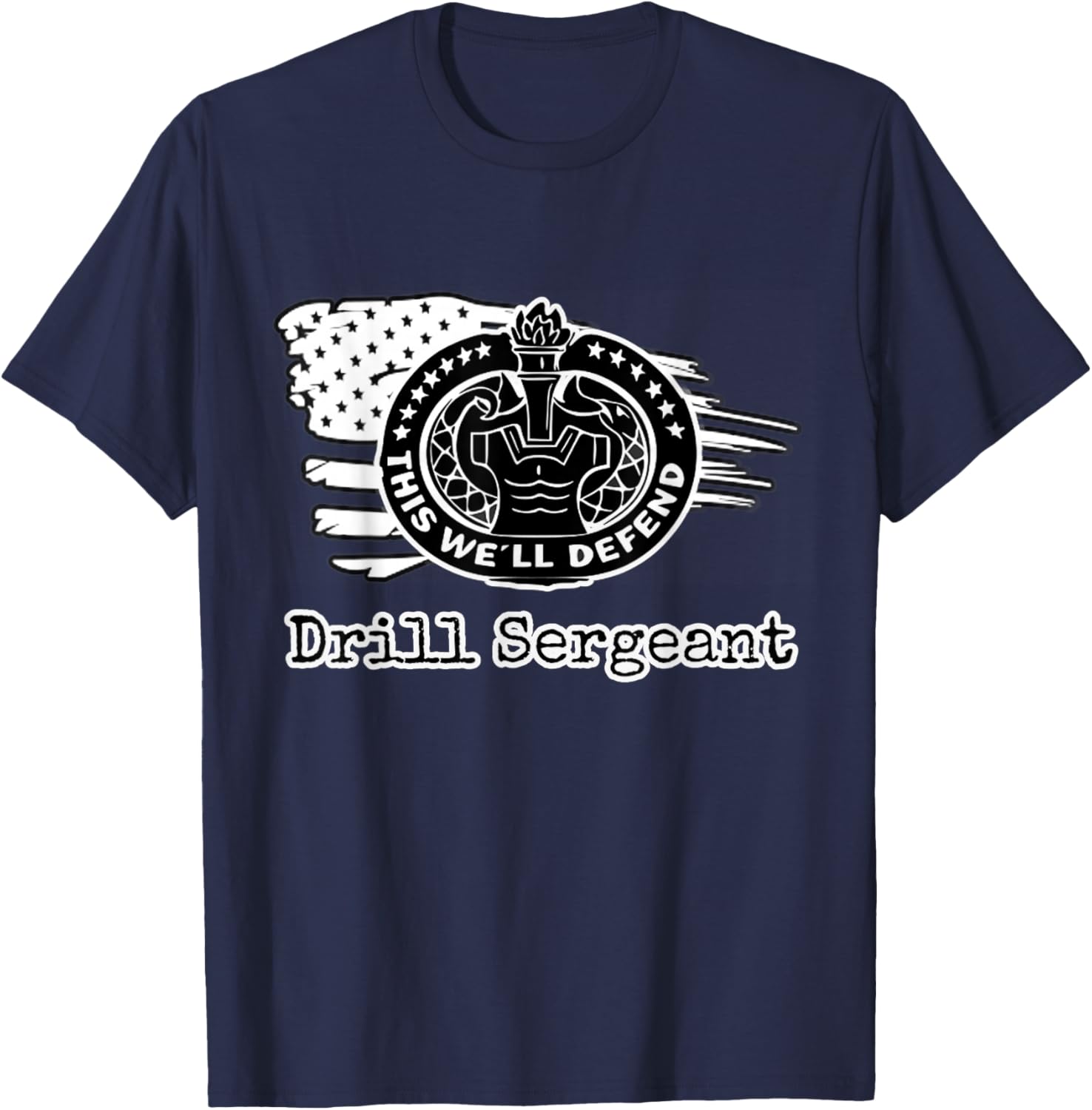Army Drill Sergeant Badge T-Shirt - T-Shirt | Navy