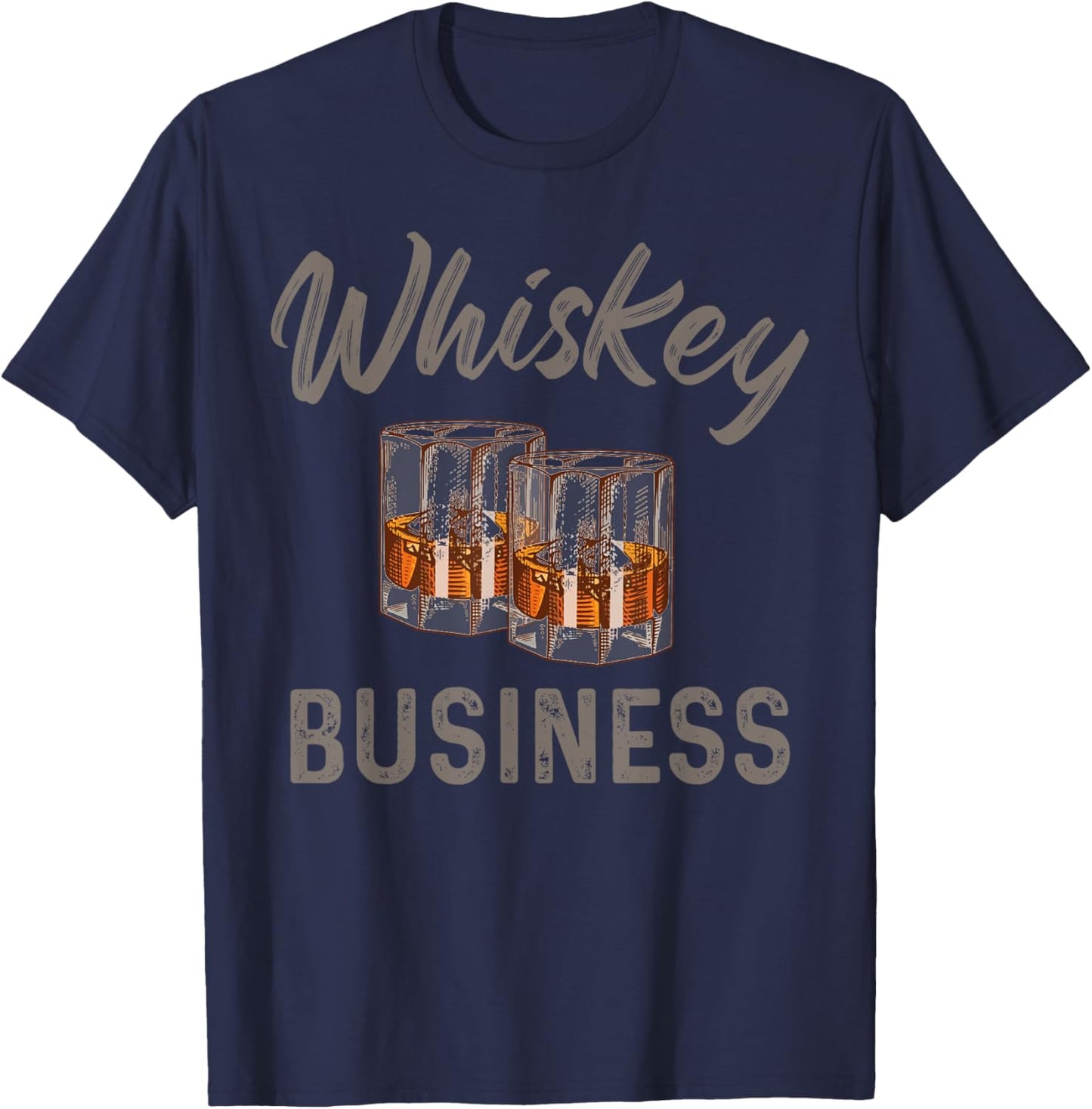 Whiskey Business Cool Drinking Lover Weekend Forecast Dad T-Shirt - T-Shirt | Navy