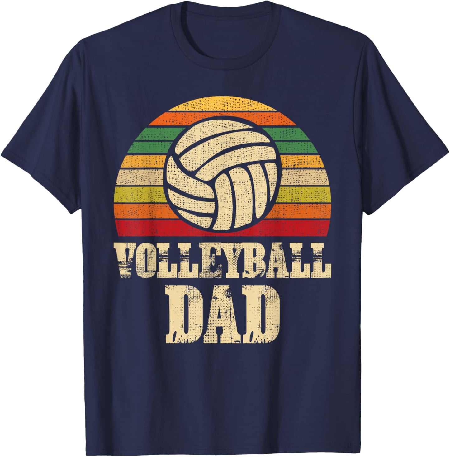 Vintage Retro Volleyball Dad Father's Day Present T-Shirt - T-Shirt | Navy