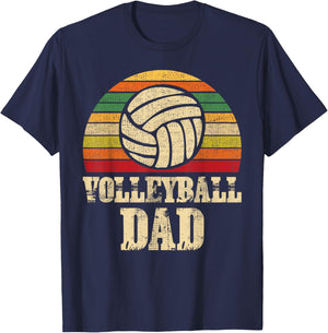 Vintage Retro Volleyball Dad Father's Day Present T-Shirt - T-Shirt | Navy