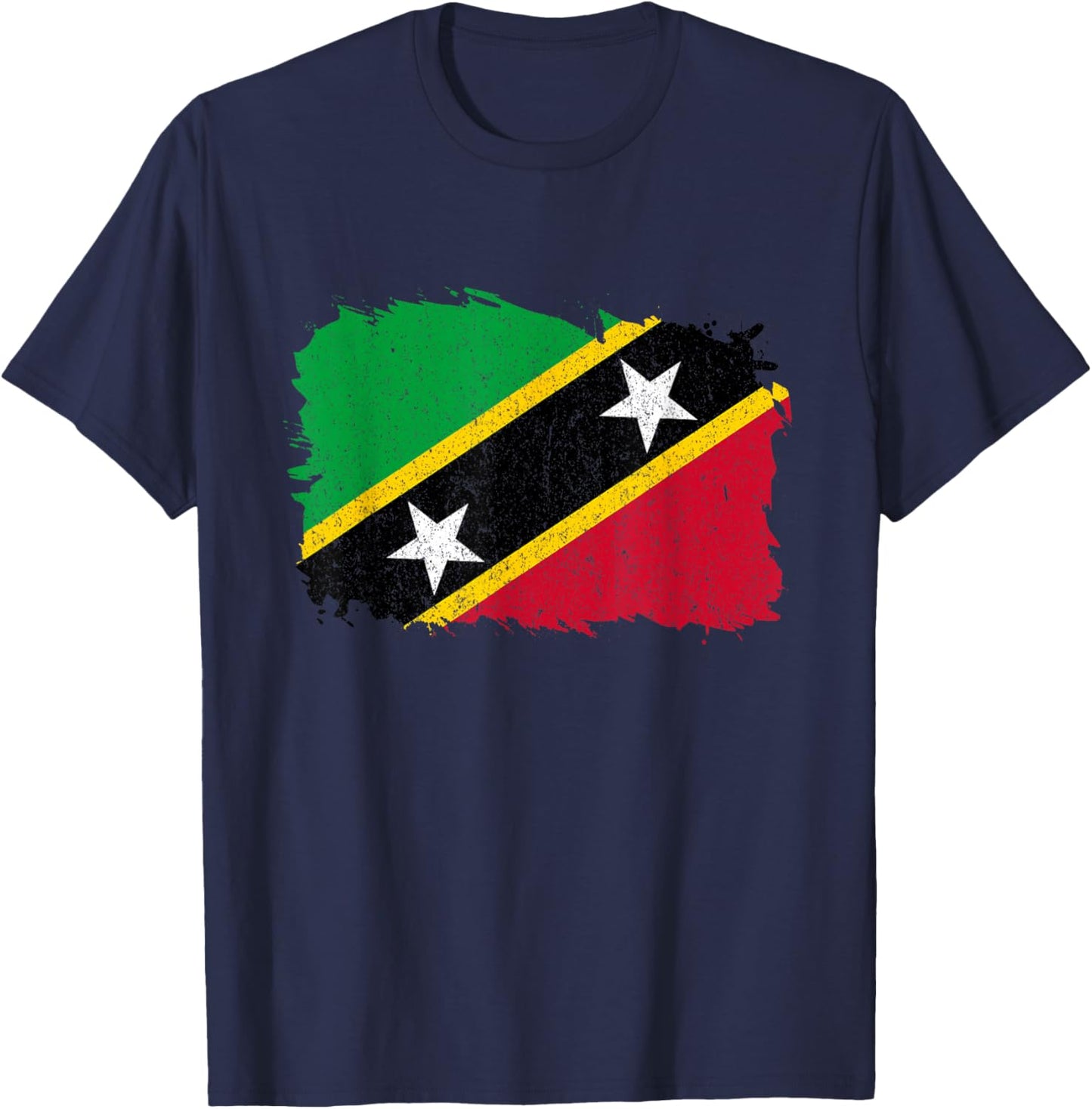 Saint Kitts and Nevis Nevisian Pride Vintage Nevisian Flag T-Shirt - T-Shirt | Navy