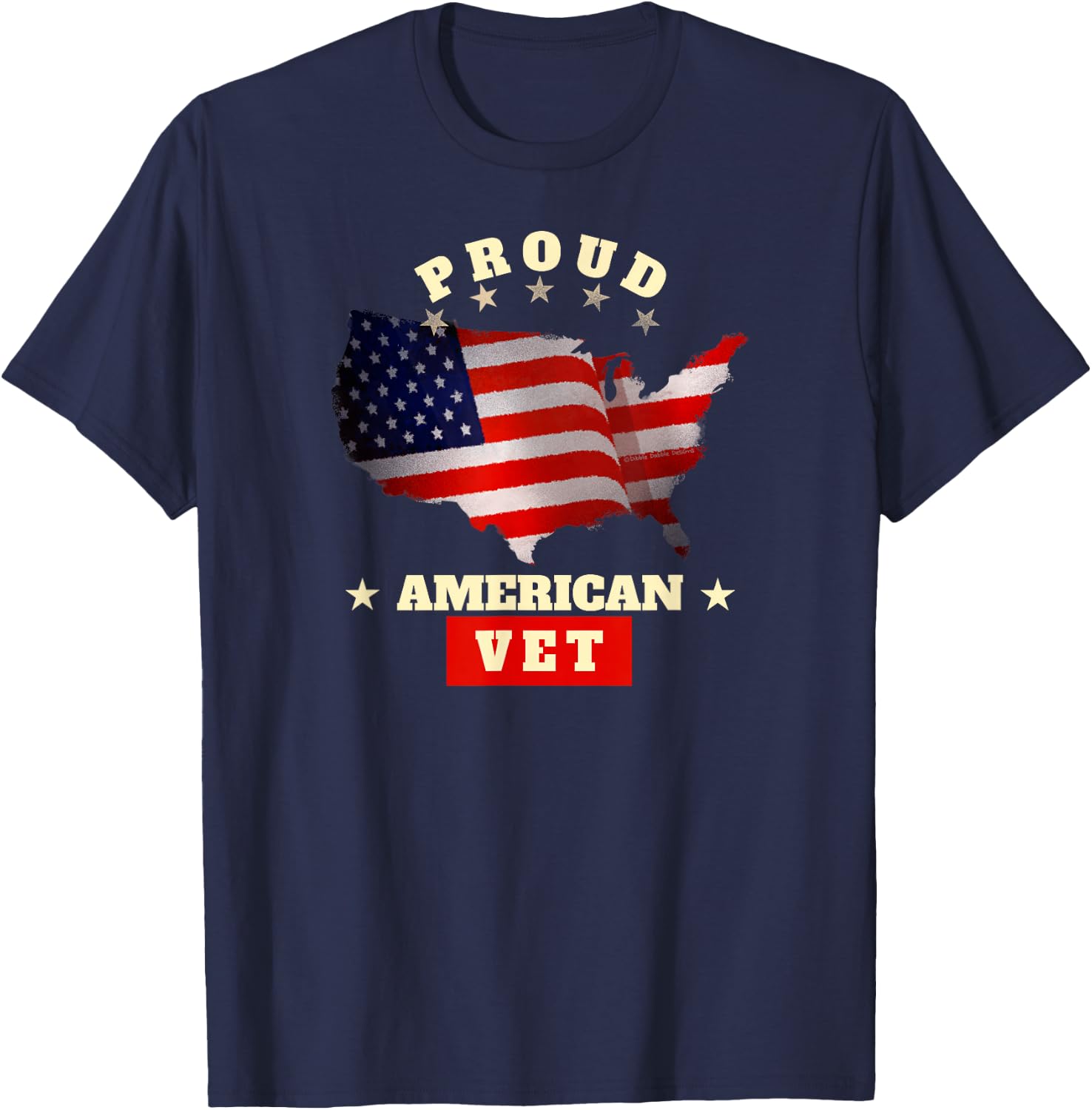 USA Flag Patriotic Proud American VET - Veterans T-Shirt - T-Shirt | Navy