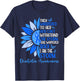Motivation Support Squad Sunflower Blue Diabetes Awareness T-Shirt - T-Shirt | Navy