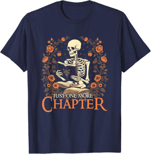 Just One More Chapter Reading Book Lover Bookworm Reader T-Shirt - T-Shirt | Navy