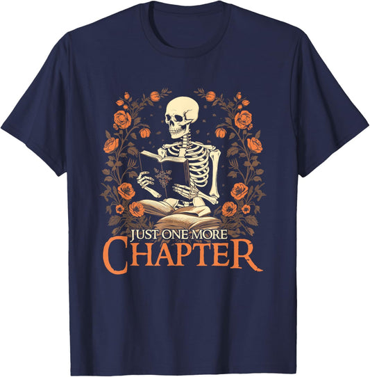 Just One More Chapter Reading Book Lover Bookworm Reader T-Shirt - T-Shirt | Navy