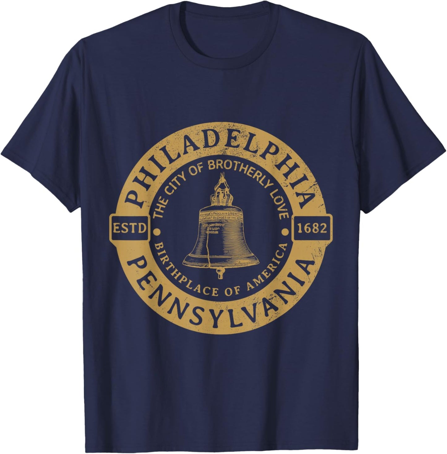 Philadelphia PA City Of Brotherly Love Liberty Bell Souvenir T-Shirt - T-Shirt | Navy