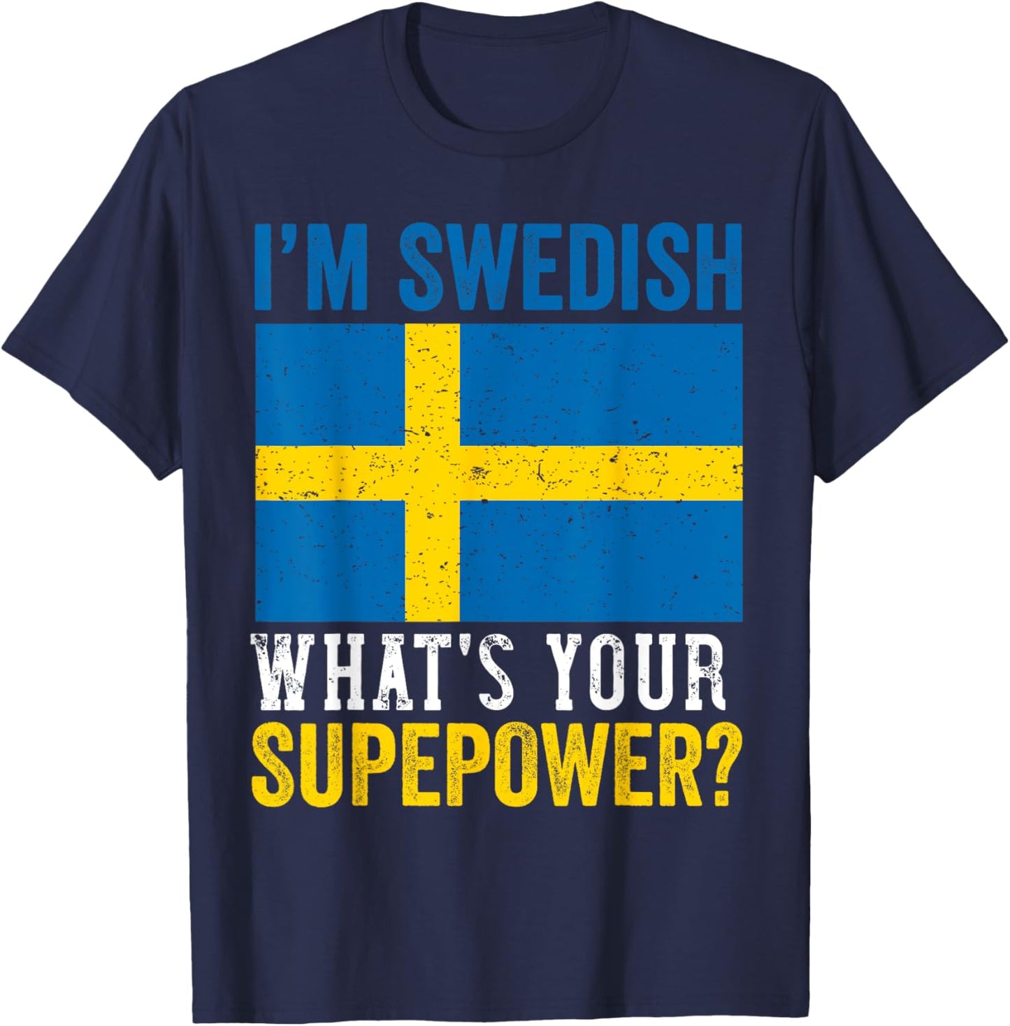 Swedish Flag Sweden Men Women Sverige Svenska Souvenirs T-Shirt - T-Shirt | Navy
