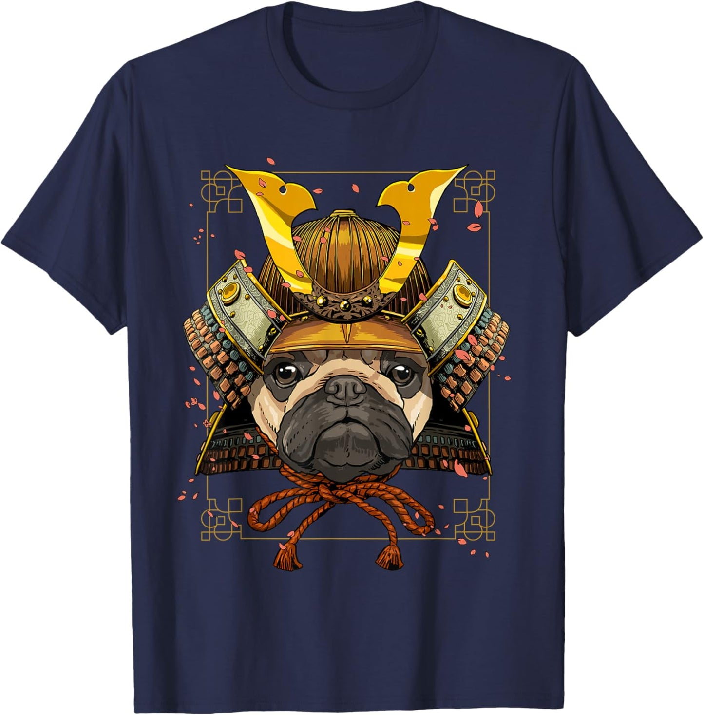 Samurai Pug Dog Warrior Samurai Pug Lovers T-Shirt - T-Shirt | Navy