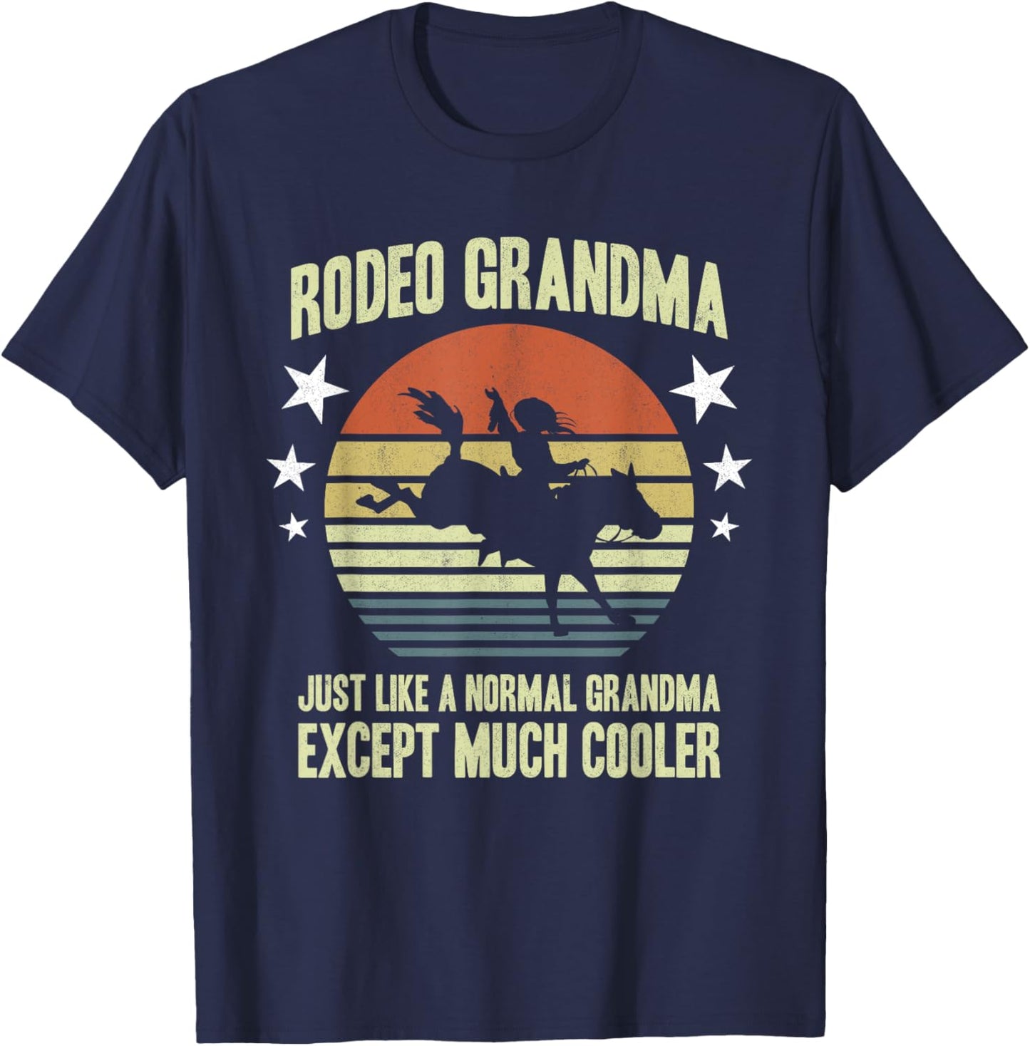 Cowgirl Women Horse Rider Rancher Grandmother Rodeo Grandma T-Shirt - T-Shirt | Navy