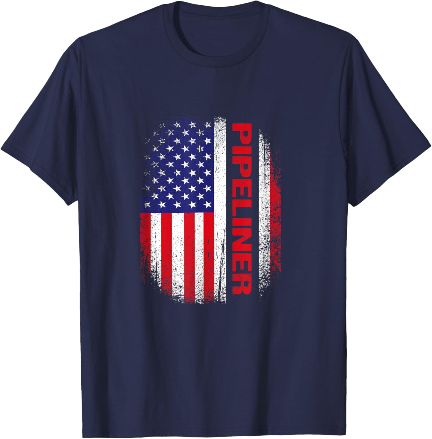 4th Of July Vintage US Flag Pipeline Welder Pipeliner Kids Men T-Shirt - T-Shirt | Navy