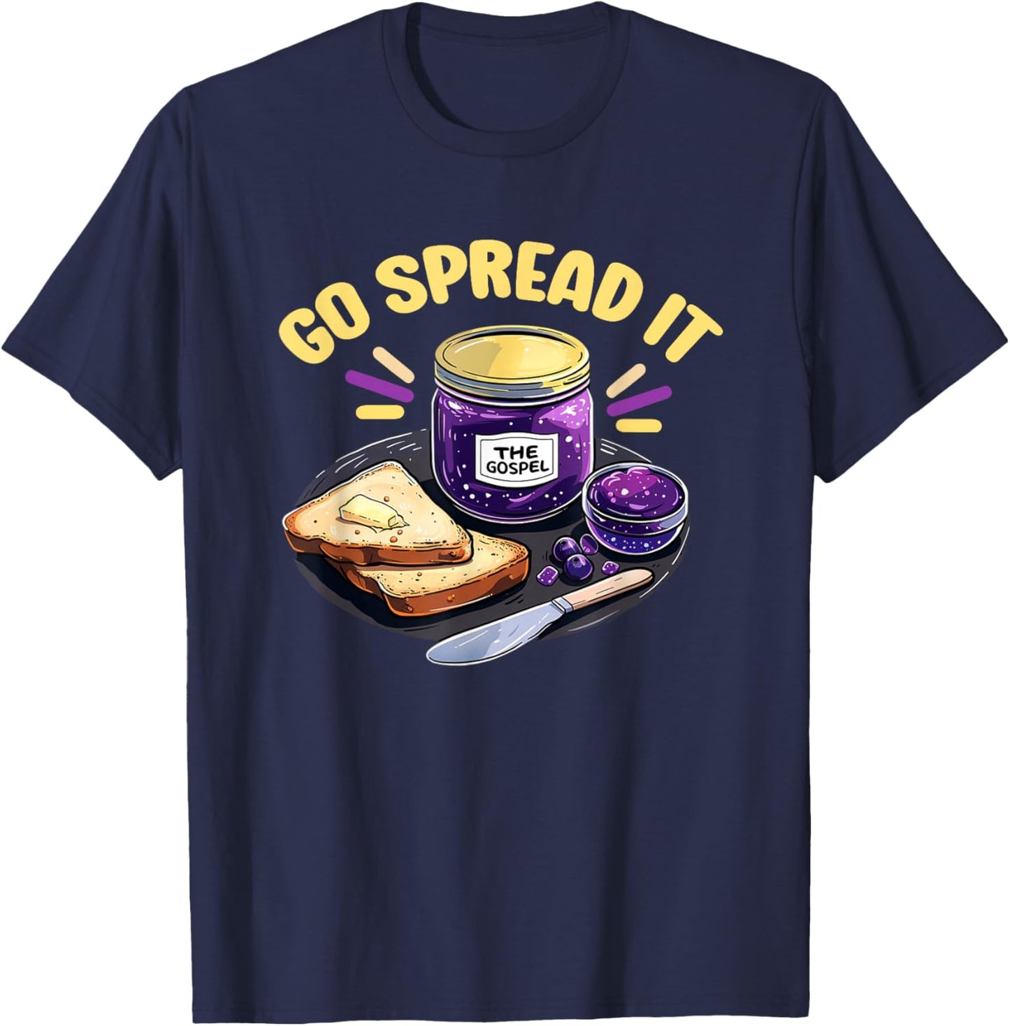 The Gospel Go Spread It T Shirt Jelly - Gospel T-Shirt - T-Shirt | Navy