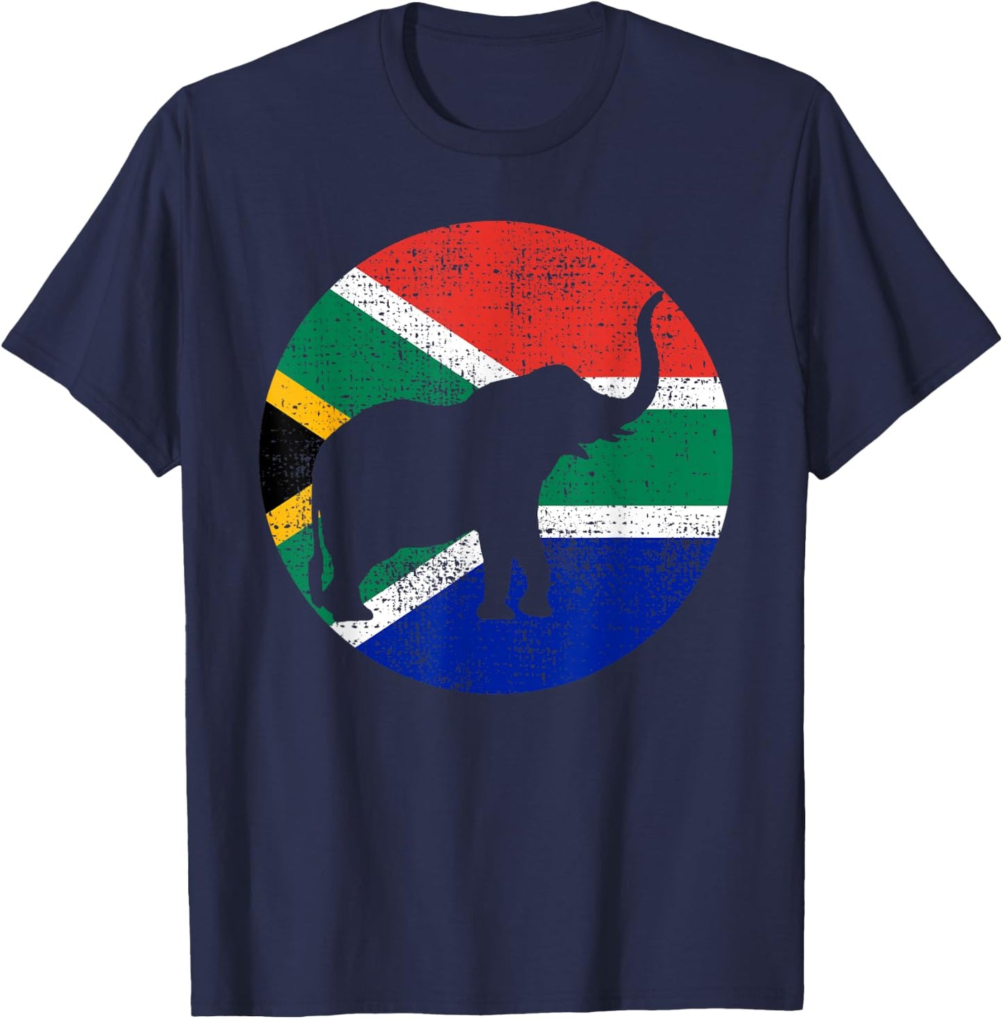 Elephant South Africa Safari Vintage Gift T-Shirt - T-Shirt | Navy