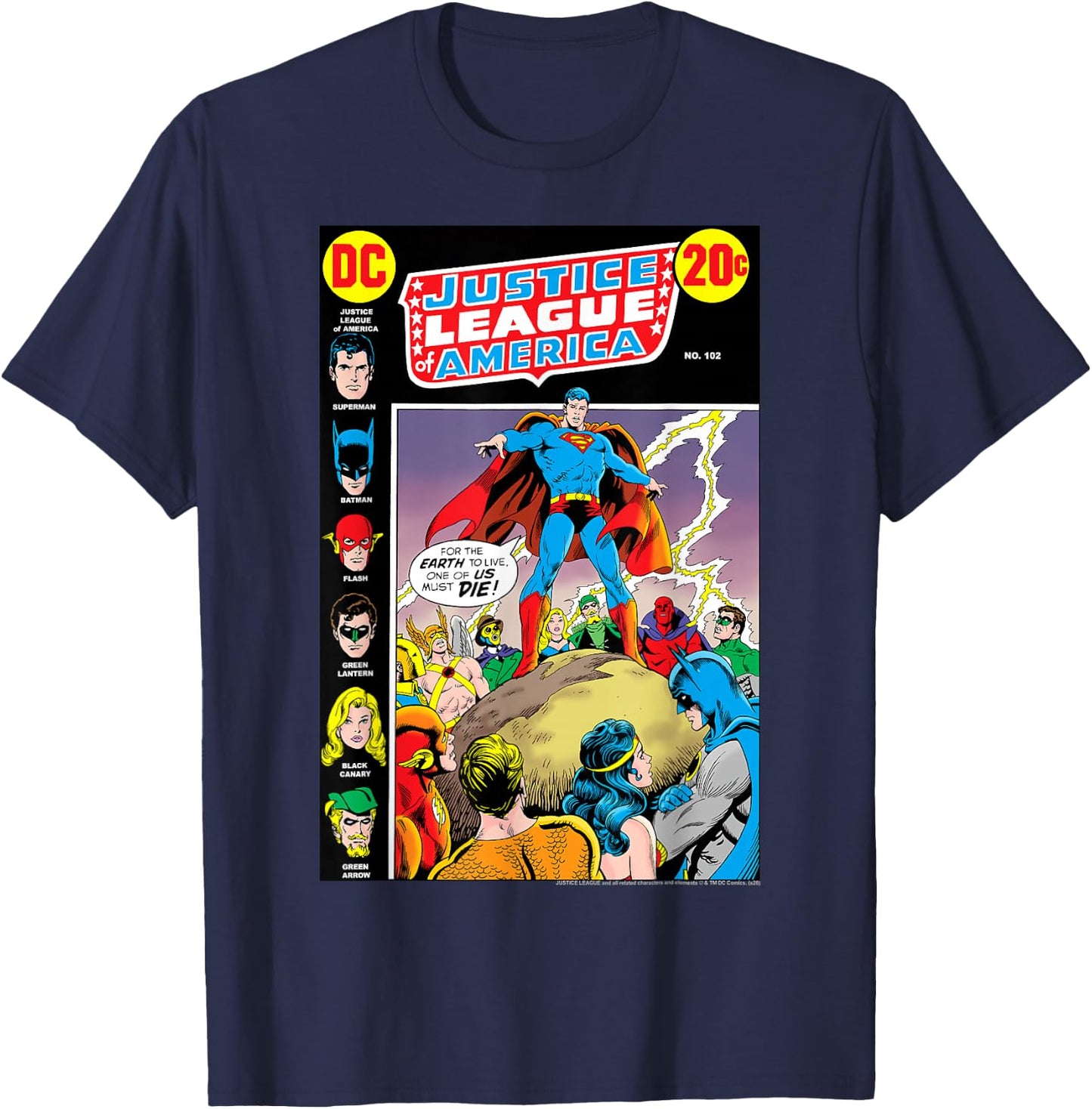 DC Comics Justice League Of America #102 Comic T-Shirt - T-Shirt | Navy