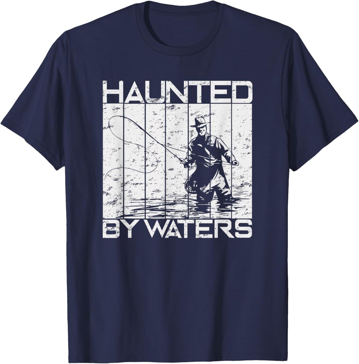 Haunted By Waters Fly Fishing T-Shirt - T-Shirt | Navy