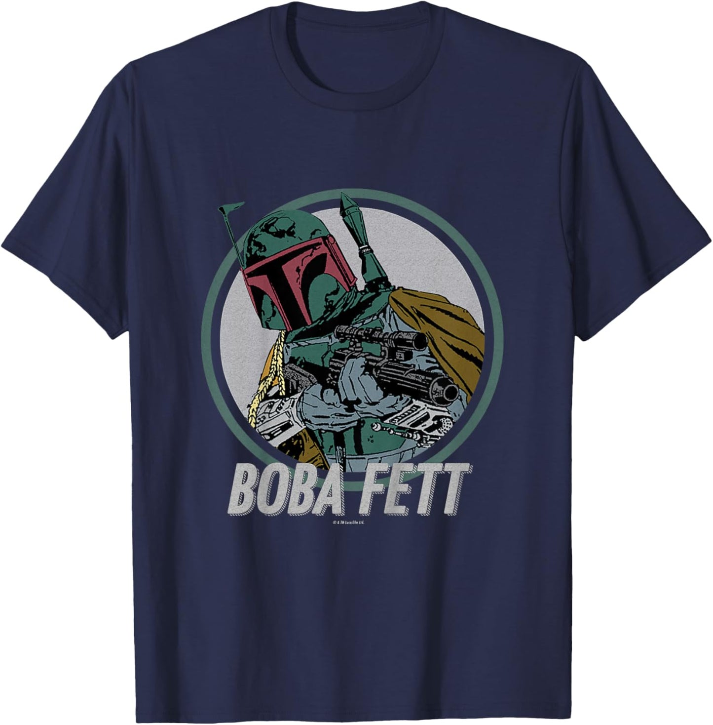 Kinder Star Wars Boba Fett Retro Circle T-Shirt - T-Shirt | Navy