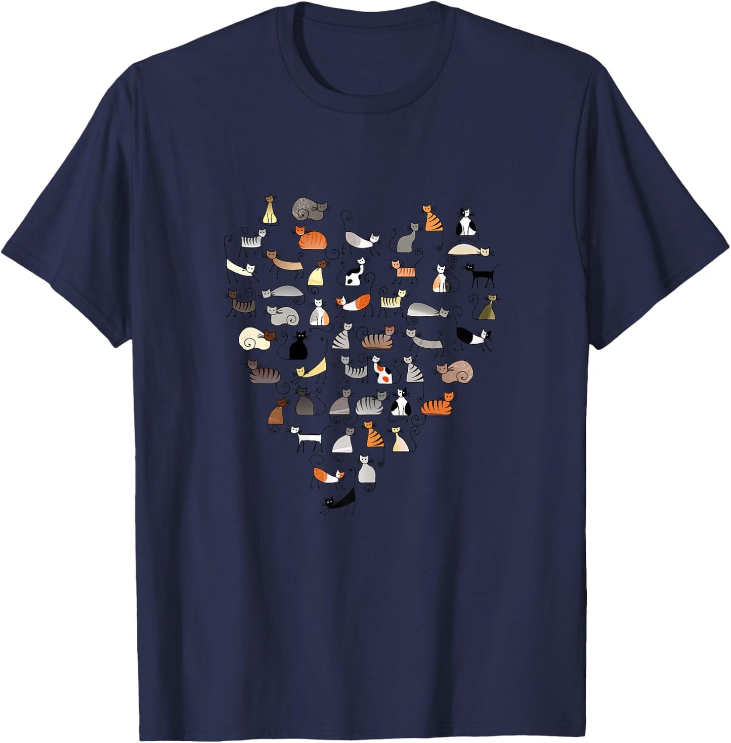 50 Cats Fifty Multicolor Cats women's T-Shirt - T-Shirt | Navy