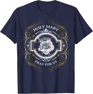 Holy Mary Immaculate Heart Blessed Mother Catholic Vintage T-Shirt - T-Shirt | Navy