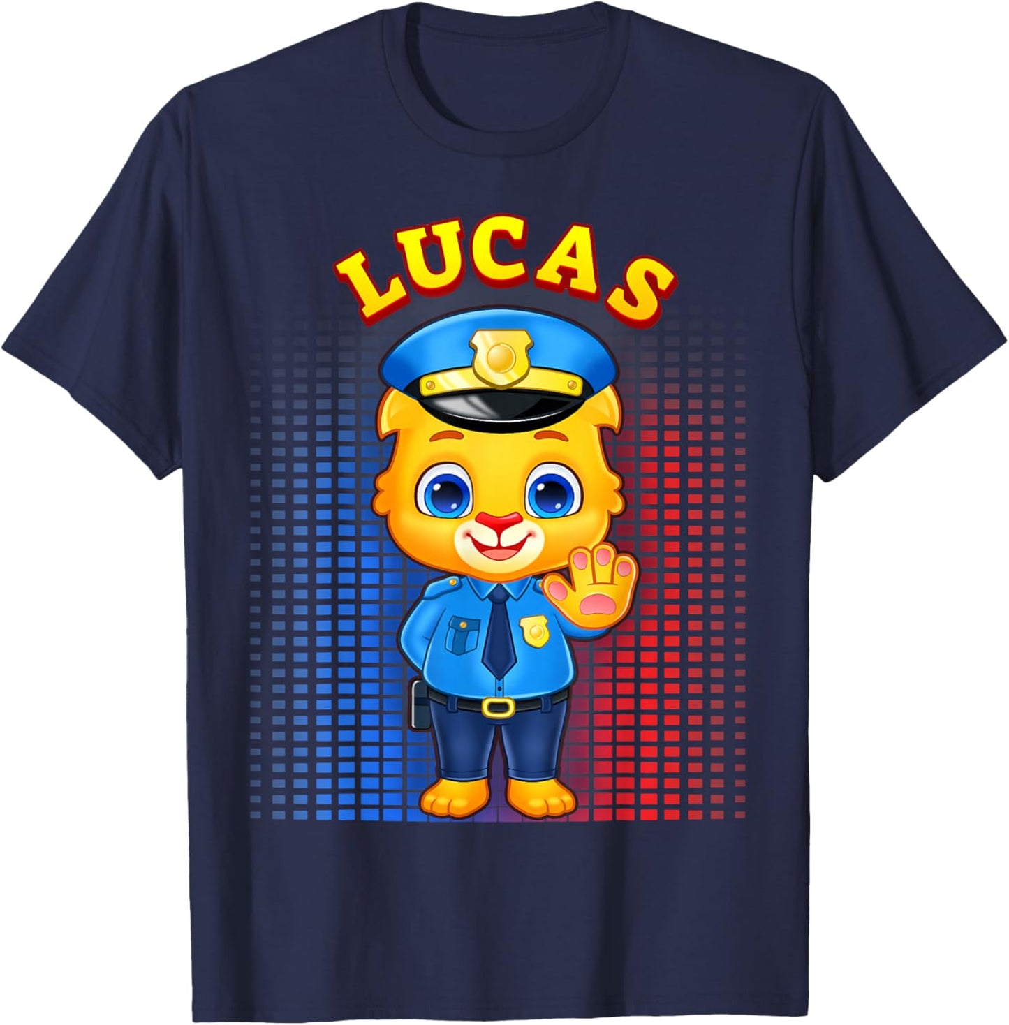 Lucas The Police Officer | Police Costume for Kids T-Shirt - T-Shirt | Navy