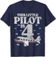 Kids This Little Pilot Is 4 Airplane Four Years Old 4th Birthday T-Shirt - T-Shirt | Navy