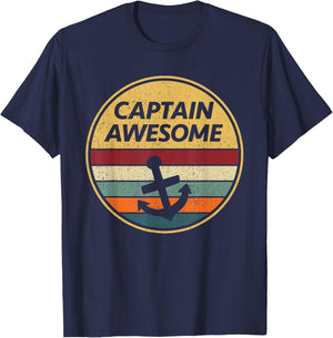Retro Anchor Sailboat - Vintage Sailing Captain Awesome T-Shirt - T-Shirt | Navy