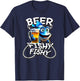 Beer Fishy Fishy Funny Fish Holding A Beer, By Yoraytees T-Shirt - T-Shirt | Navy