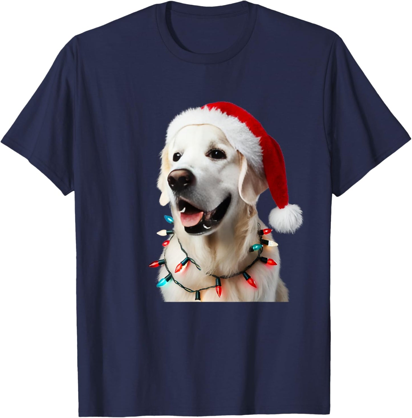 Christmas English Cream Golden Retriever Mom Dog Puppy Xmas T-Shirt - T-Shirt | Navy