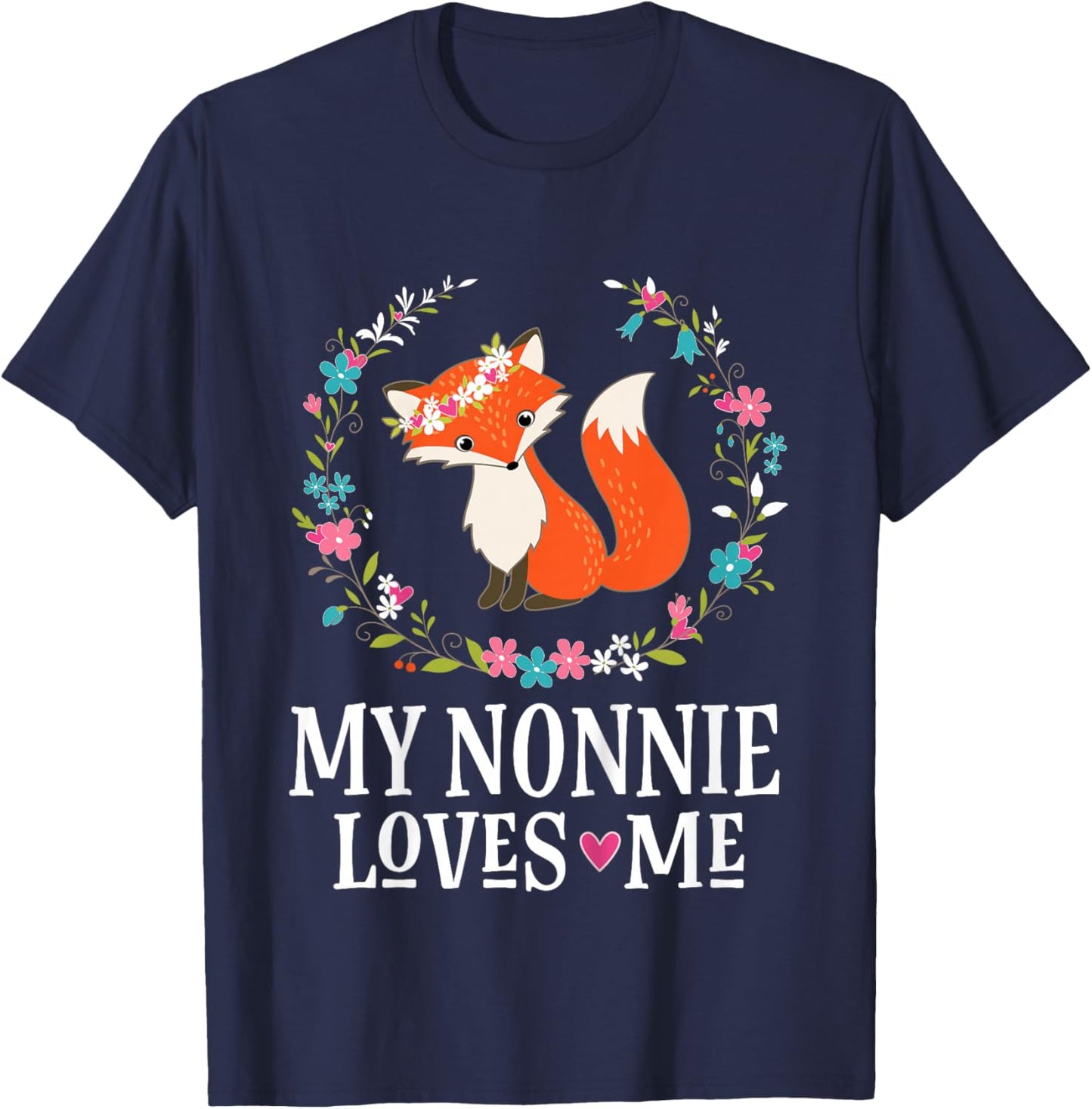 My Nonnie Loves Me Granddaughter Fox T-Shirt - T-Shirt | Navy