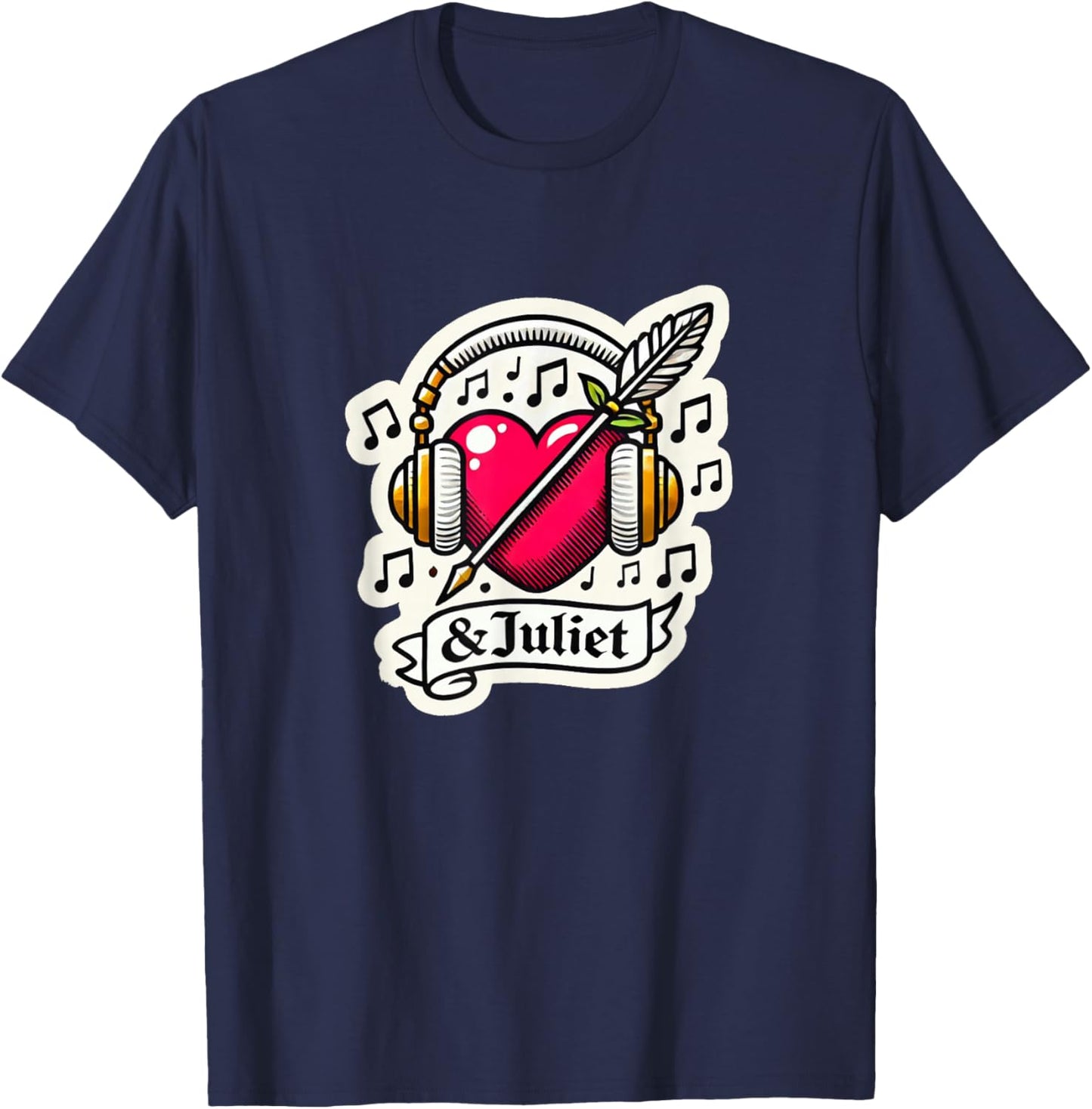 & Juliet Musical Theatre Heart Quill Musicals T-Shirt - T-Shirt | Navy