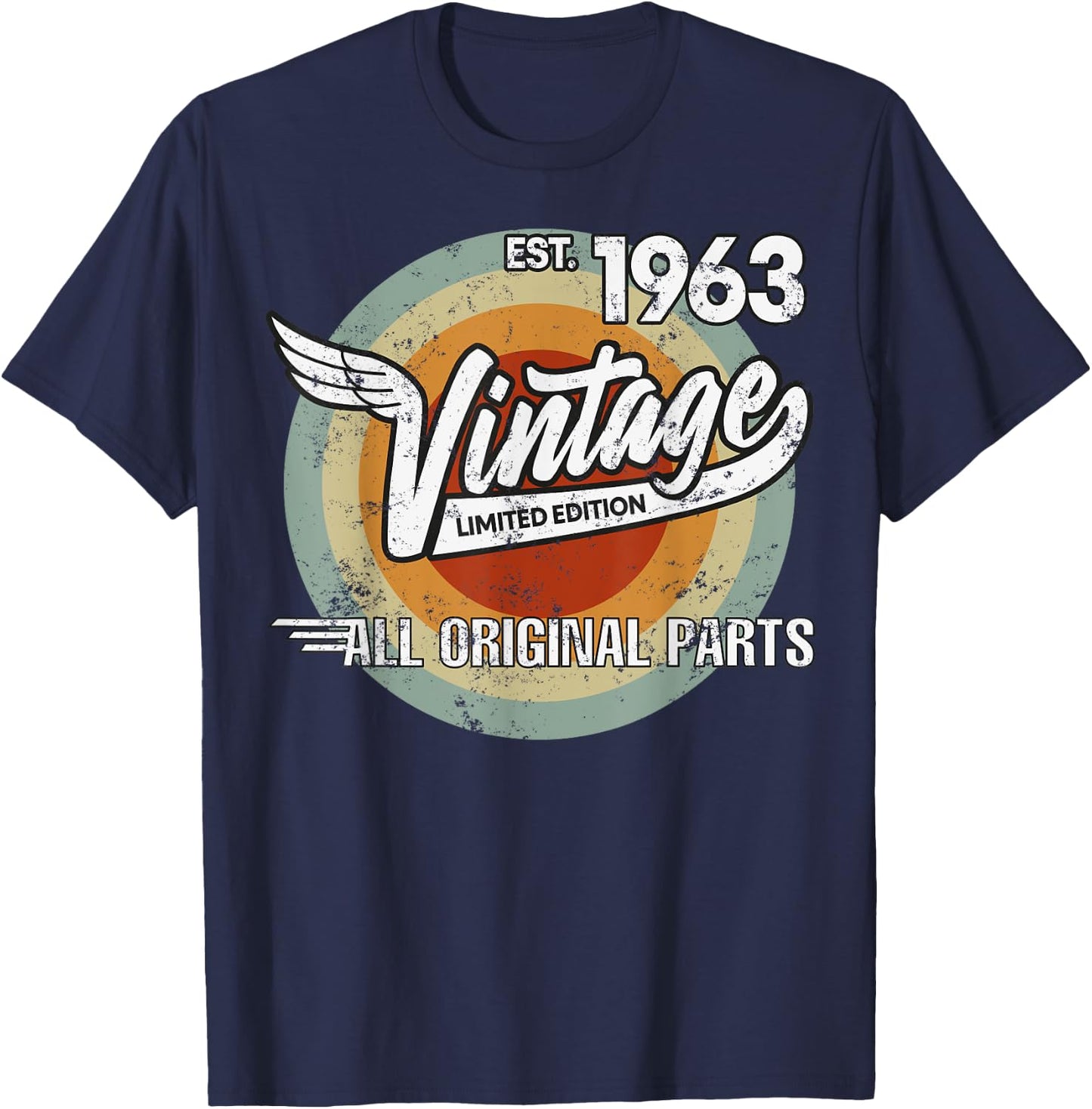 1963 Born Made in 1963 Vintage Biker Birthday Gifts T-Shirt - T-Shirt | Navy