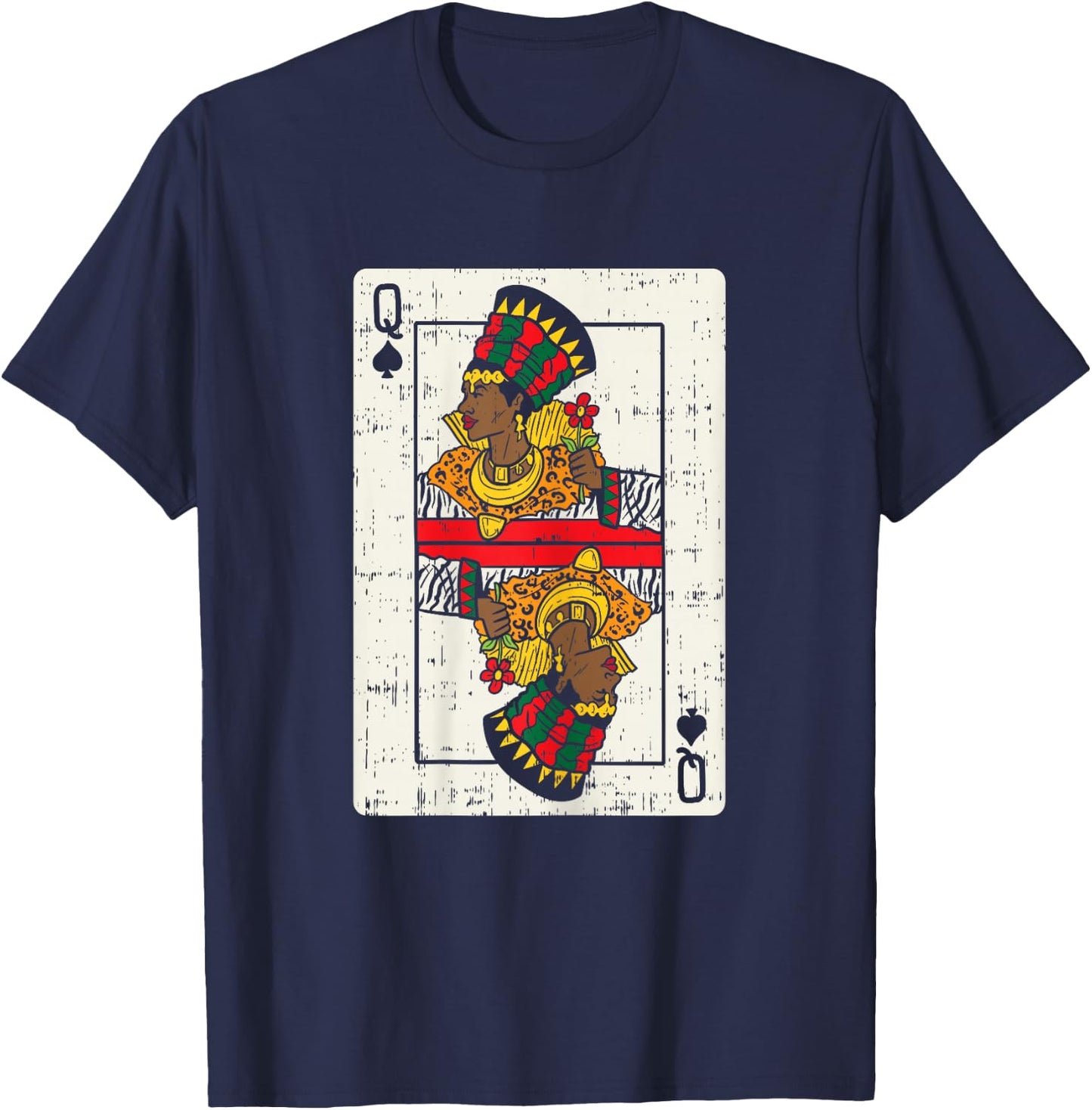 African Queen Card Melanin Black Pride Halloween BLM Women T-Shirt - T-Shirt | Navy