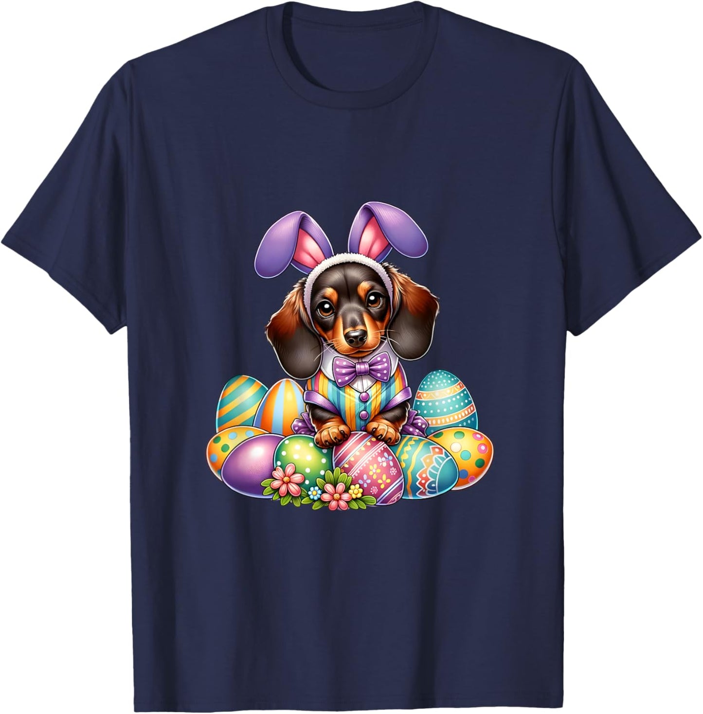 Funny Easter Day Dachshund Bunny Costume T-Shirt - T-Shirt | Navy