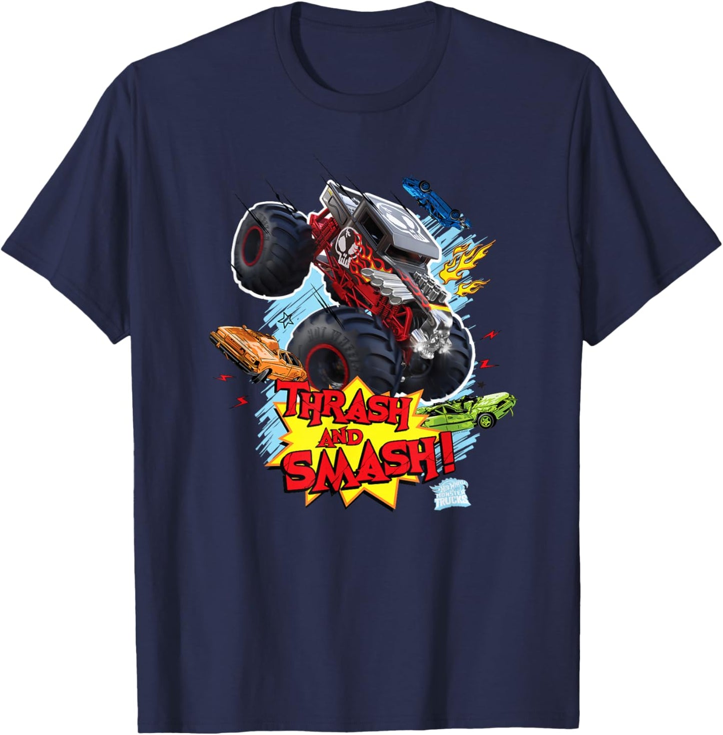 Hot Wheels Monster Trucks - Trash and Smash T-Shirt - T-Shirt | Navy