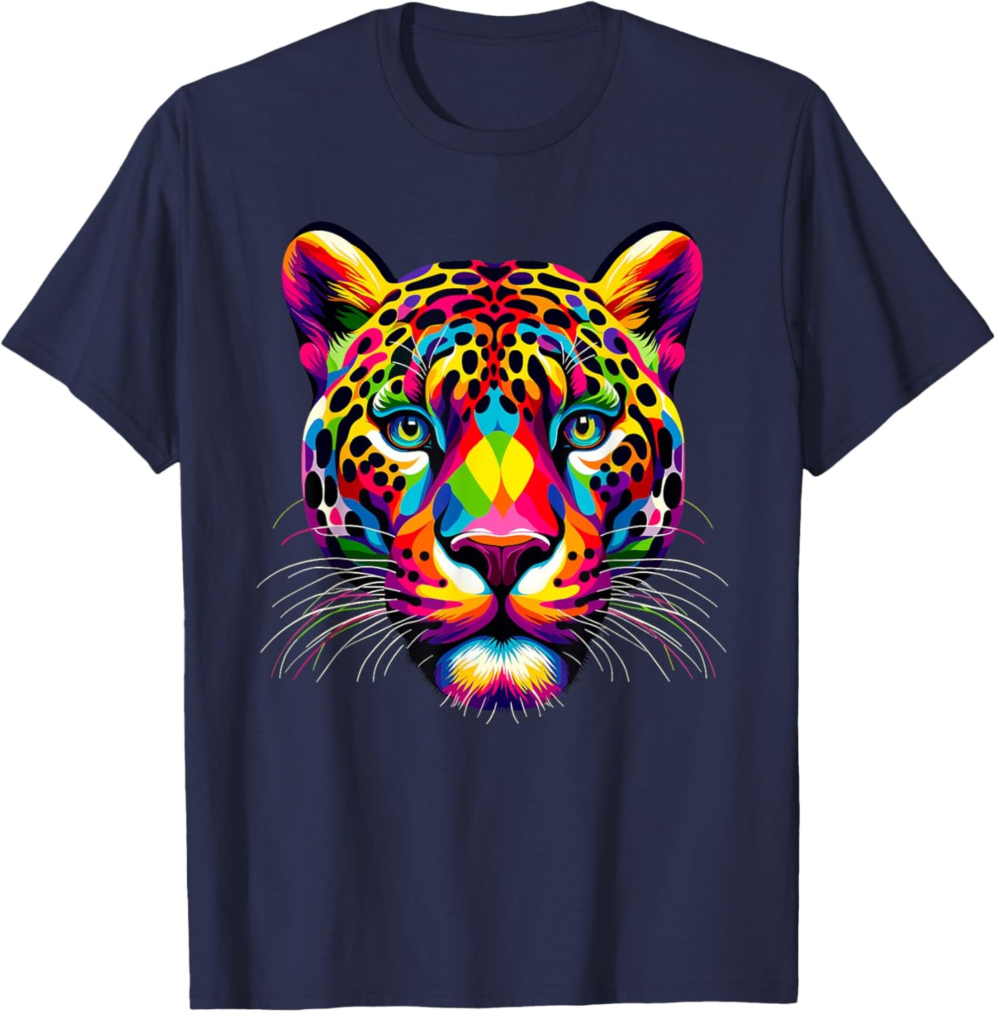 Colorful Pop Art Jaguar Jaguars Zoo T-Shirt - T-Shirt | Navy